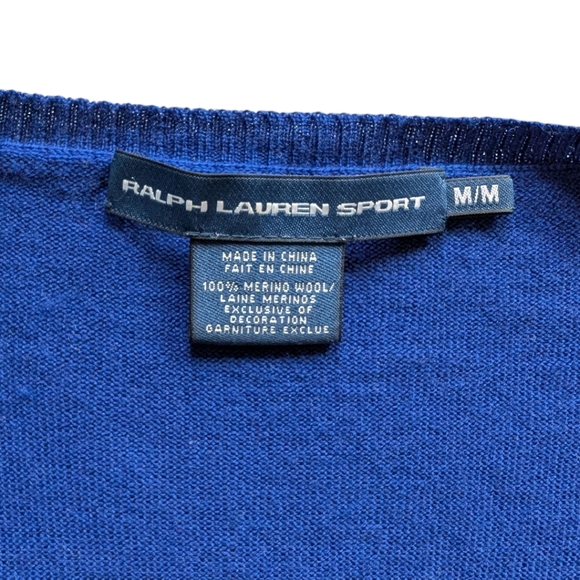 Ralph Lauren Sport Sweater Merino Wool Fine Knit Royal Blue Women's size Medium - Picture 8 of 12
